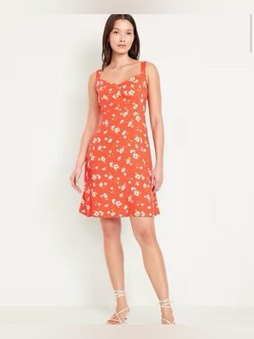 NWT Old Navy Fit & Flare Crepe Mini Dress Women’s Size 4X Floral Sleeveless